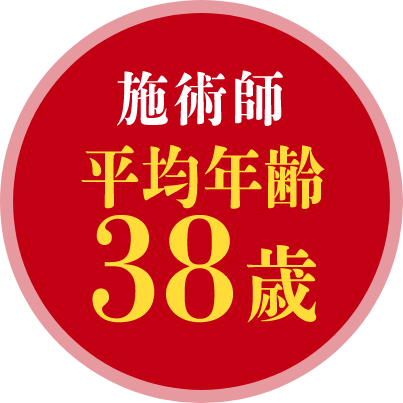 施術師の平均年齢38歳